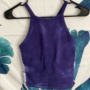 Forever 21 Cropped Blue Tie-dye Tank